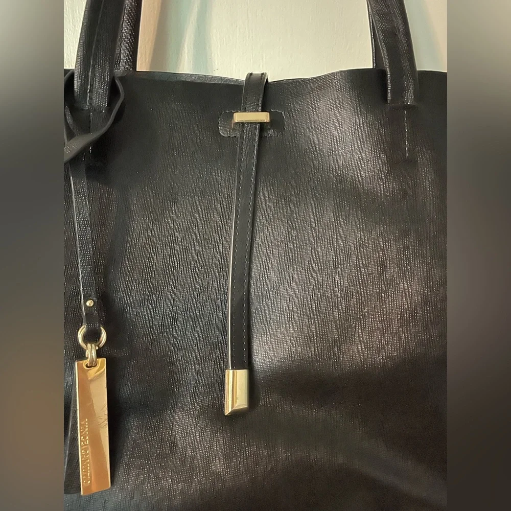 Vince Camuto Black Leather Tote Bag - Picture 4 of 10